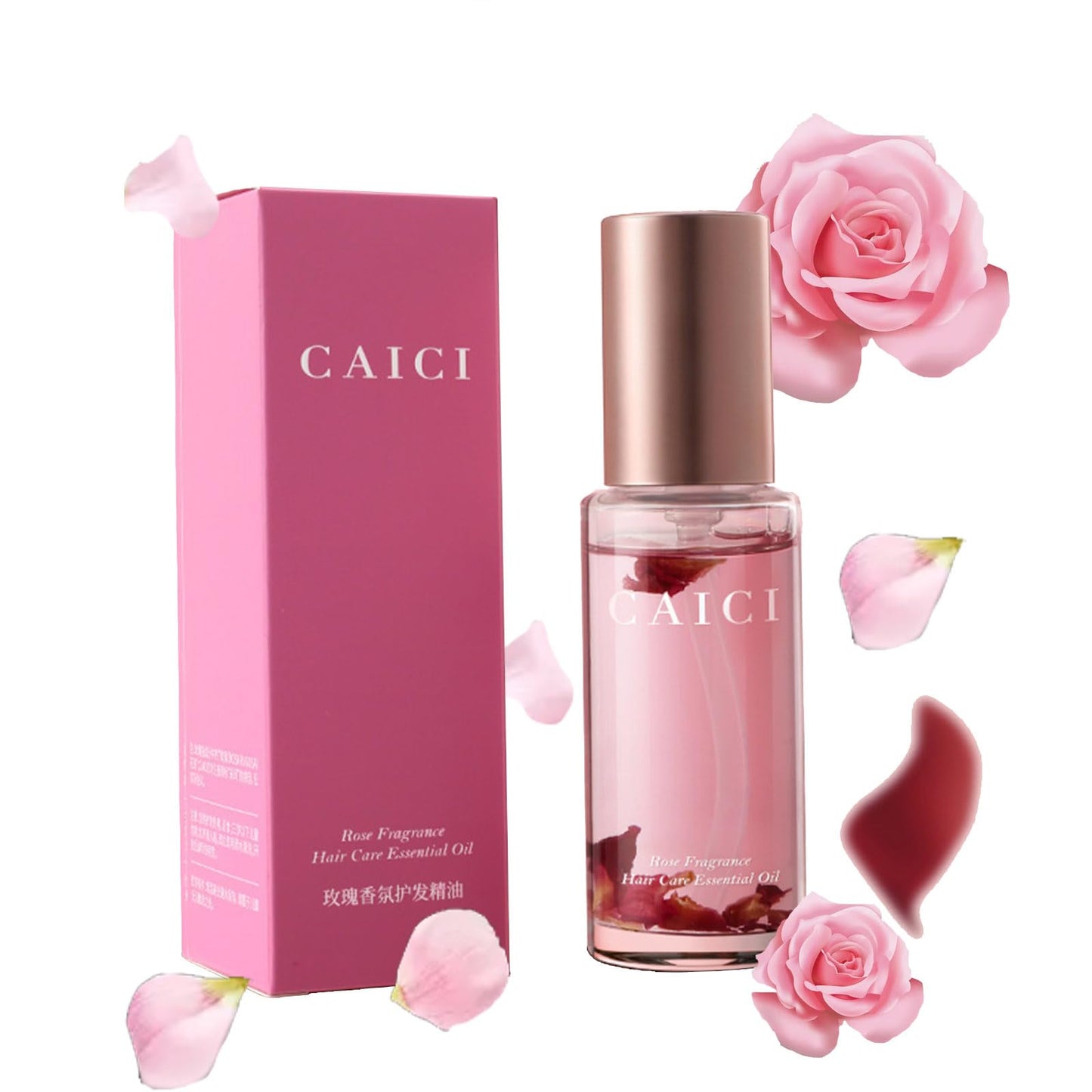 Hair Perfume,Hair Perfume Oil with Rose Makes Hair Smooth Split-Free Shiny and Not Easy to Break,Suitable for Frizzy Hair Damaged Hair Due to Perm and Dyeing
