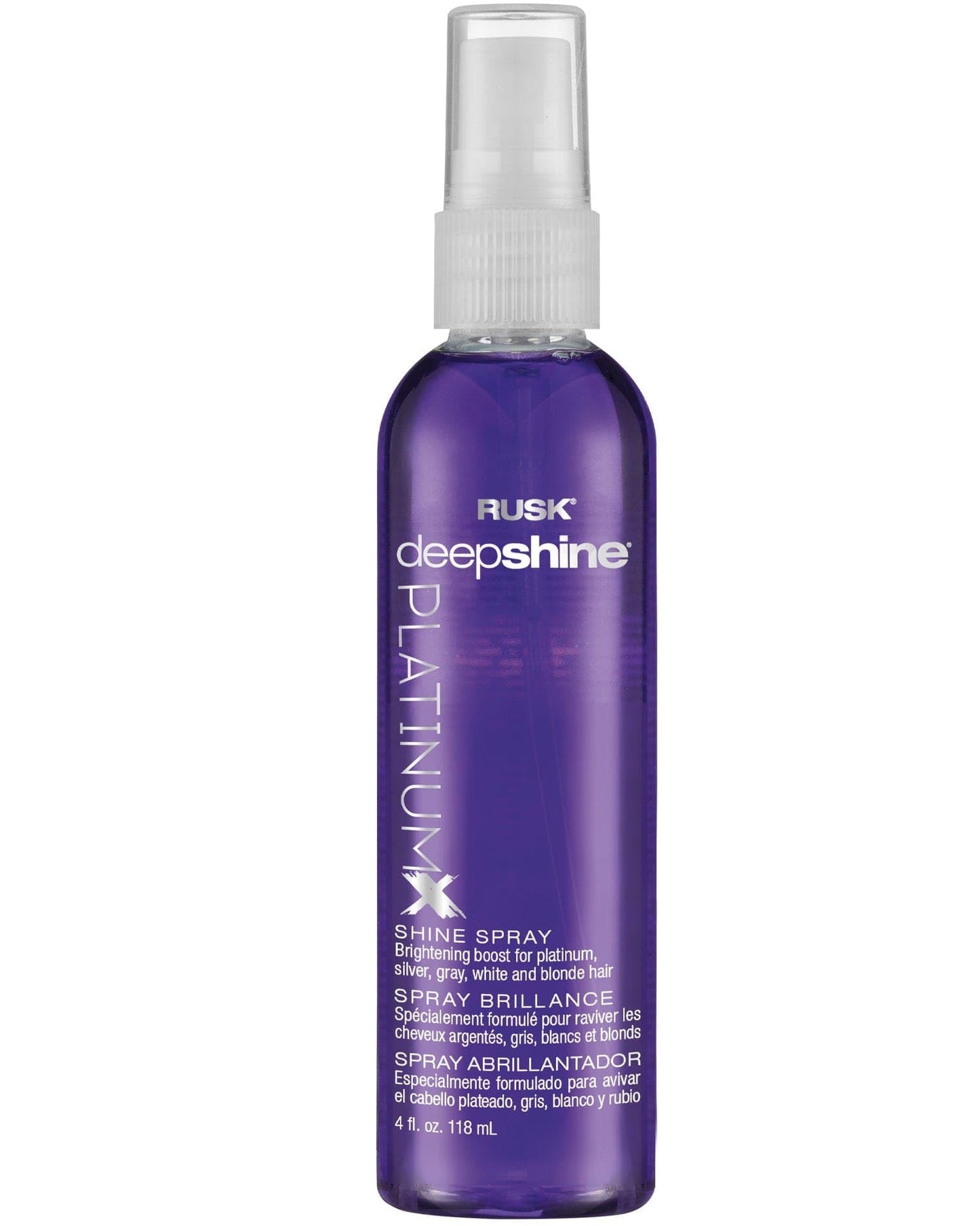 RUSK Deepshine PlatinumX Shine Spray, Shine Spray Creates Shine and Pairs Well with Heat Styling for a Glossy Finish, 4 oz.