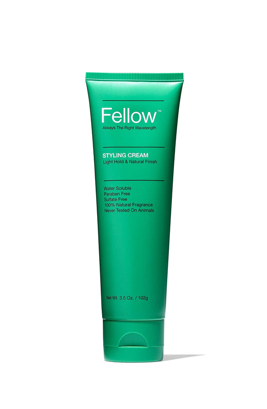 Fellow Barber Premium Quality Light Hold and Natural Finish Styling Cream for Hair - Water Soluble - Paraben, Sulfate & Cruelty Free 100% Natural Fragrance (3.5 oz)