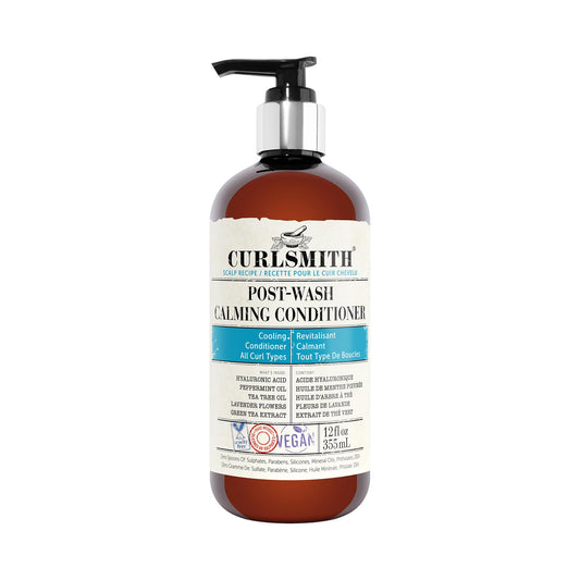 CURLSMITH Post-Wash Calming Conditioner - Vegan Cooling Rinse-Out Conditioner for any Hair Type, Scalp Soothing (12 fl oz)