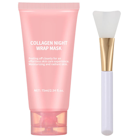 ZCMN Collagen Night Wrapping Mask for Face, Hydrolyzed Collagen Peel Off Facial Mask, Smooth & Tight Skin, Reduce Fine Lines & Dullness, Sensitive Care For All Skin
