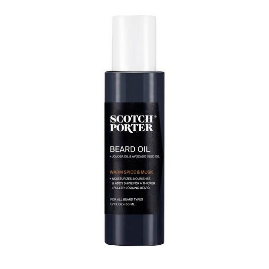 Scotch Porter Smoothing Beard Oil Nourishing Oil Seals in Moisture & Smooths Flyaways for a Frizz-Free, Fuller/Healthier-Looking Beard with All-Day Shine Original Scent, 1.7 oz. Bottle