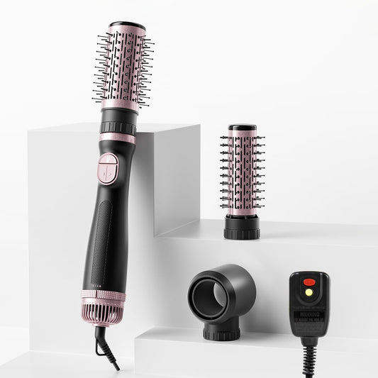 Blow Dryer Brush, 3-in-1 Rotating Hair Dryer Brush with 3 Heads for Drying Styling Volumizing Curling Sleeking in One Step for Long Hair, 3 Temperatures, Negative Ionen, Ceramic Coating, 360¡ Rotating