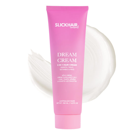 SlickHair Dream Cream, 3-in-1 Hair Styling Cream for Smooth Slick Back Hair Styles - Lightweight, Strong Hold, Non-Greasy & Non-Flakey - Smooths Frizz & Flyaways, 5.05 Oz