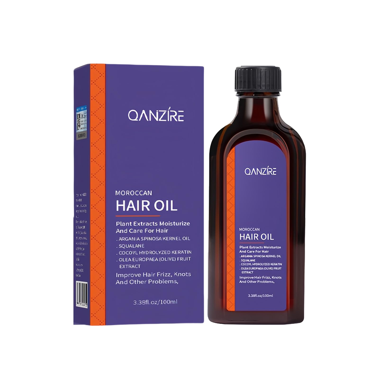 Purple Hair Oil Purple Moroccan Hair Oil Hair Volumizing Oil for Tangled, Dry, Brittle, Damaged, Dull Hair - Plant Formula, Moisturizing, Nourishing, Repairing (100ml)