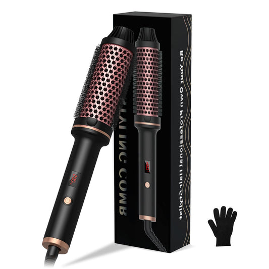 Brush 30/40 hot Styling Brush 3-in-1 Thermal Round with led Display - hot Hair Curler & Iron, 5 Heat Settings 120-200¡c, 360¡ Swivel Cord, Fast Heating