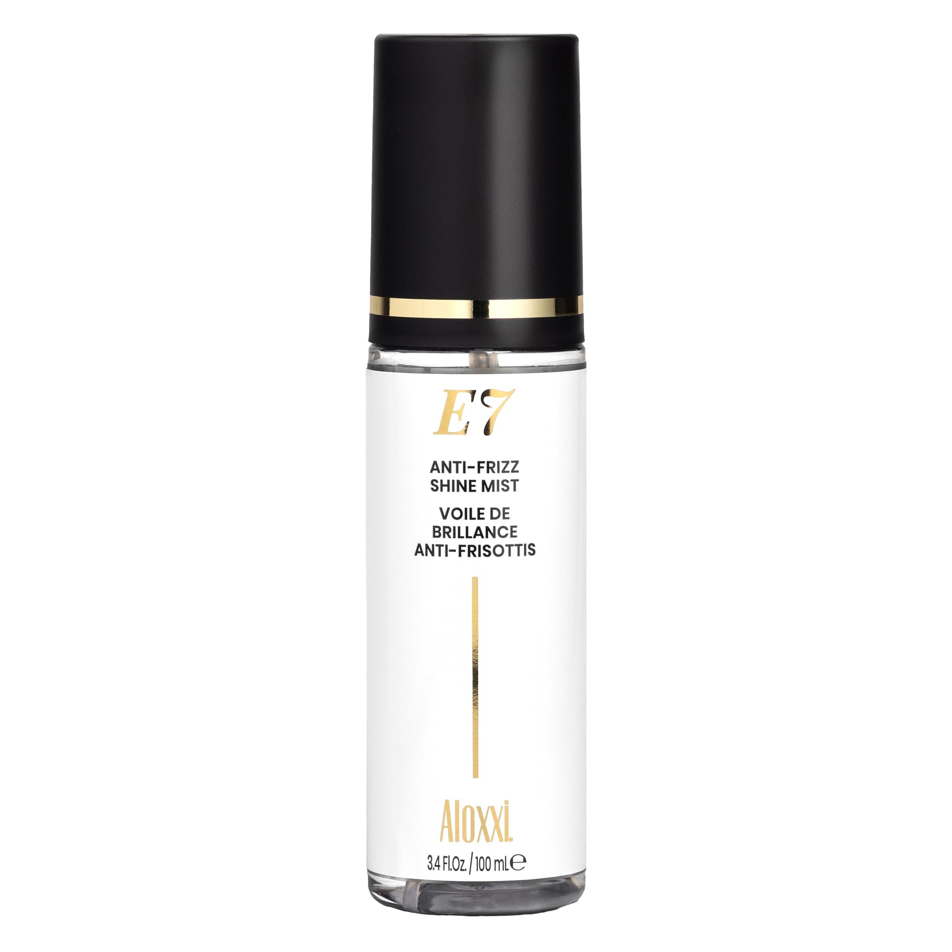 ALOXXI E7 Anti-Frizz Shine Mist, Dry Oil Hair Mist with 7 Essential Oils, Tames Frizz & Boosts Radiance, Safe for Color-Treated Hair, 3.4 Fl Oz