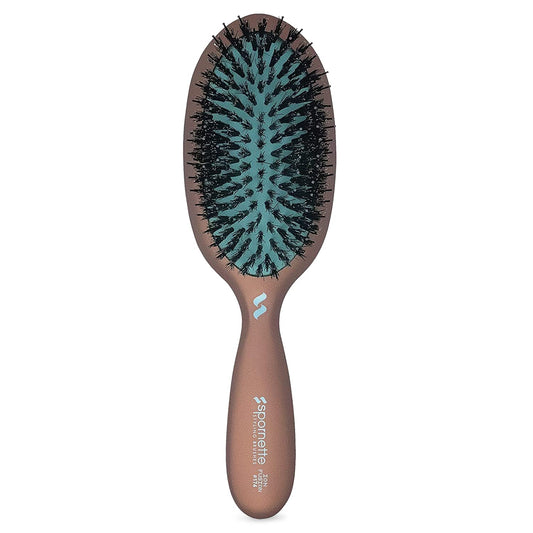 Spornette Ion Fusion Cushion Oval Brush - Boar & Nylon Bristle Mix for Brushing Out, Smoothing, Detangling, Styling and Setting Medium to Long, Thick, Thin or Normal Hair for Men, Women and Children