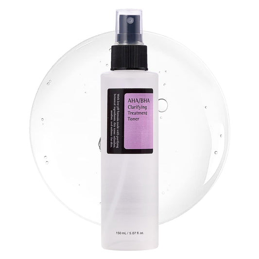 AHA/BHA Treatment Toner 5.07 fl.oz/ 150ml, Mild Exfoliating Skin Prep Korean Toner for All Skin Type, Korean Skin Care, Daily Use