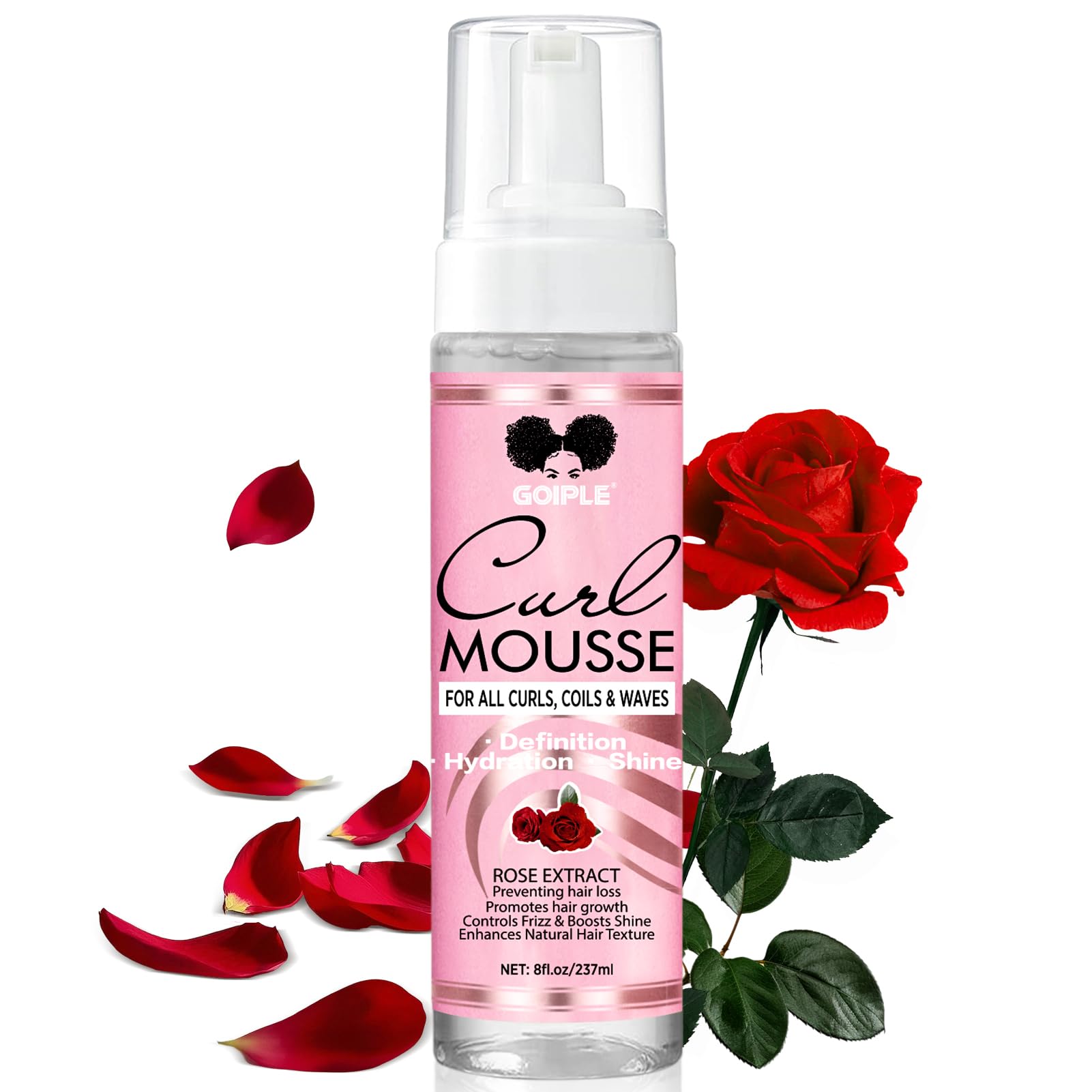 Curl Styling Mousse for Women Definition Curl Control Mousse Enhancing Styling Hair Foam, Smoothing Shapes Hydration Shine Curly Hair Products for Curly, Coils & Wavy Hairs (8 FL OZ)