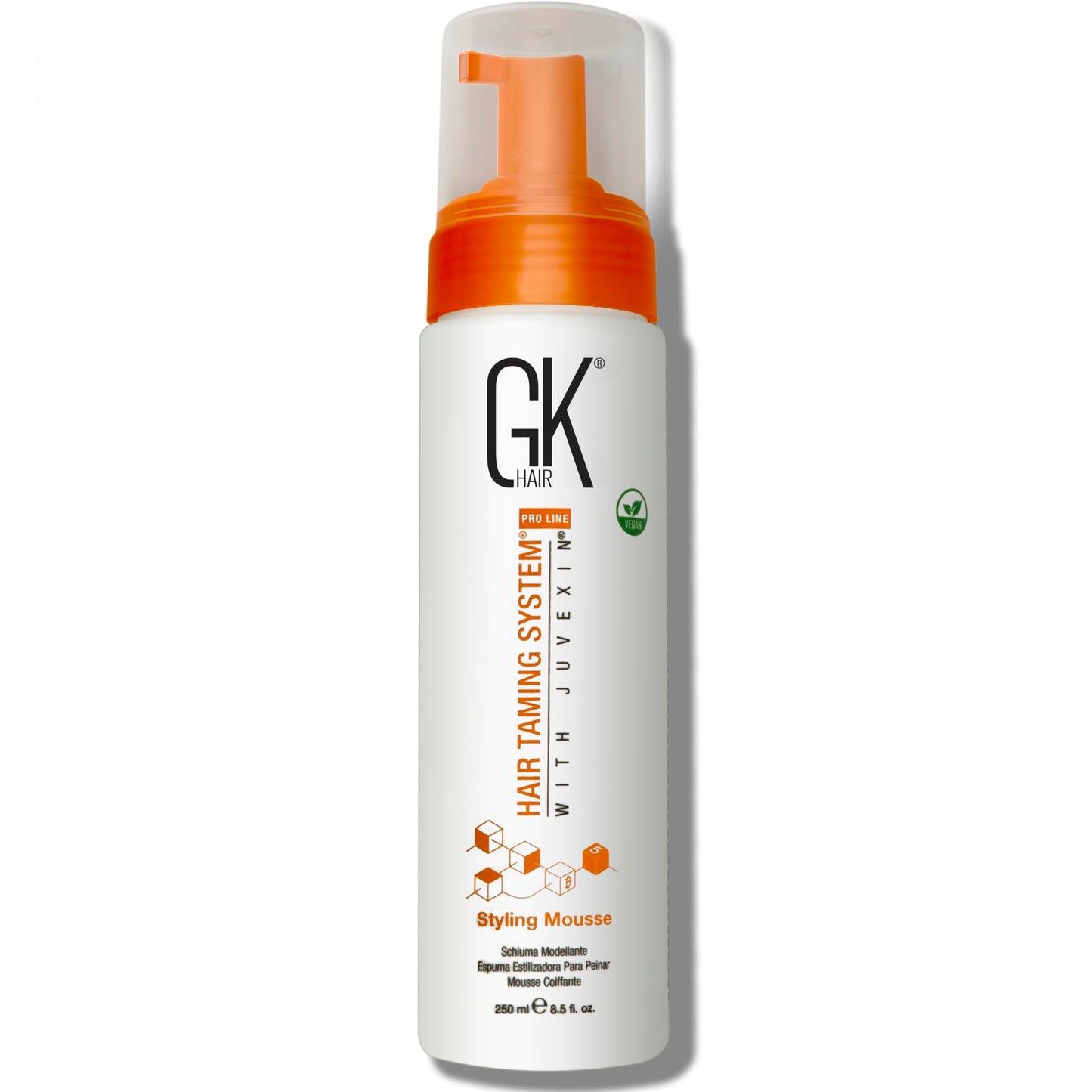 GK HAIR Global Keratin Volumizing Hair Styling Mousse (8.5 Fl Oz/250ml) -Enhances Curls Added Volume with Medium Hold & Boost Shine Moisturizing Blow Dry Frizz Control Foam for All Hair Types -Unisex