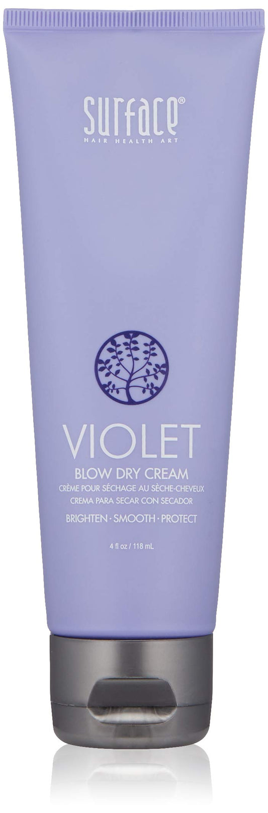 Surface Hair - Pure Blonde Violet Blow Dry Cream - Tones, Brightens & Protects Hair - 4 fl oz