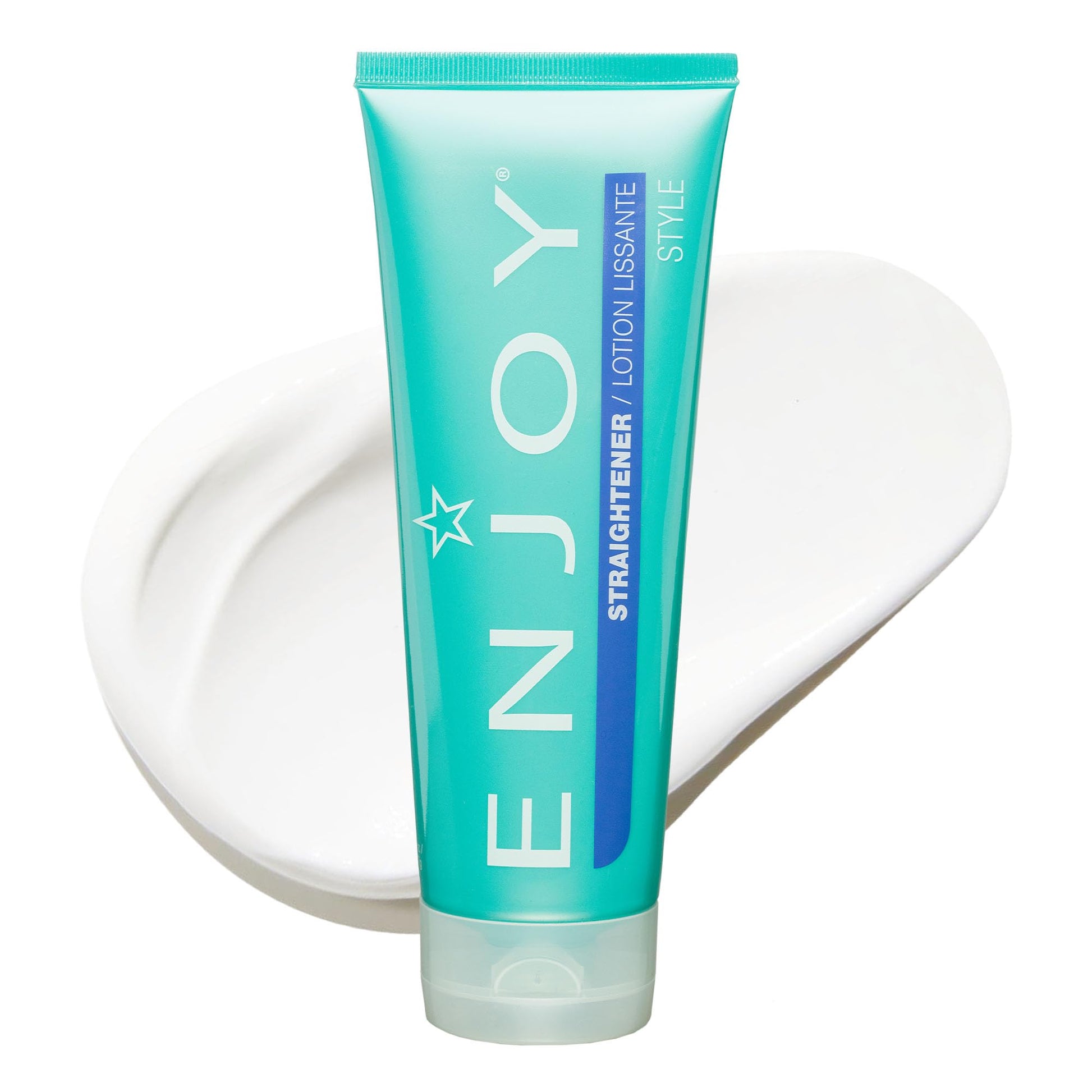ENJOY Straightener, 8 Oz. - Hair Styling Cream, For All Hair Types, Straighten and Control, Soft and Smooth, Curly Hair Products