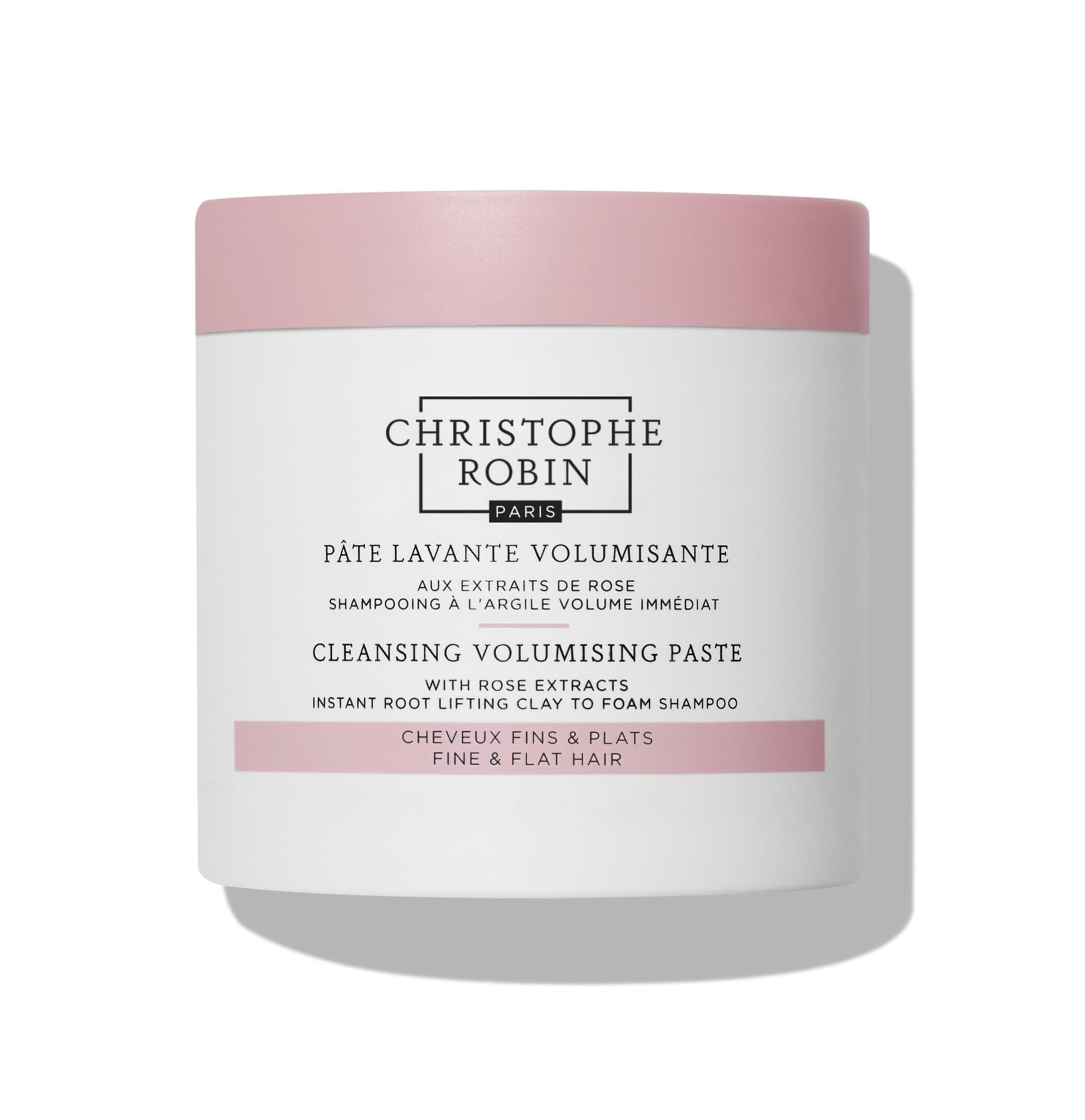 Christophe Robin Cleansing Volumizing Paste Shampoo with Rassoul Clay Rose Extracts Unisex Paste for Fine, Thin, and Flat Hair Color Safe - Travel Size 2.5 fl. oz