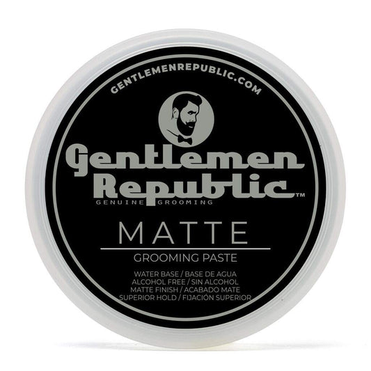 Gentlemen Republic 4oz Matte Paste for Men - Water-Based Men's Hair Paste with Strong Hold & Matte Finish - Alcohol-Free Hair Styling for Natural Texture Made in the USA