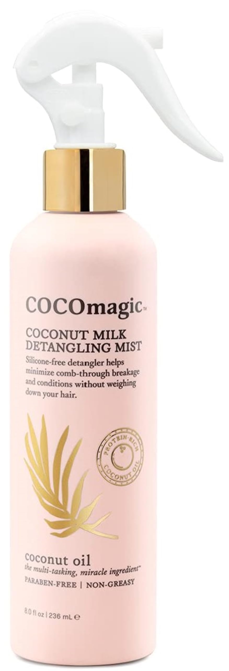 Cocomagic Coconut Milk Detangling Mist | Extra Moisturizing Leave-in Detangler | Restore Vibrancy and Boost Shine | Non-Greasy Formula | Paraben Free, Cruelty Free, Made in USA (8 oz)