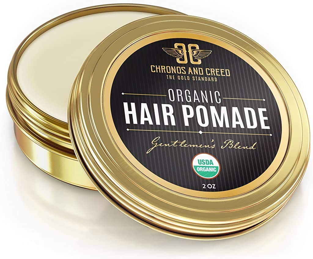 Hair Pomade for Men - Certified Organic Pomade with Vegan Ingredients (Chronos And Creed), Natural Hair Balm for Strong Hold & Scalp Care (2 Fl Oz)