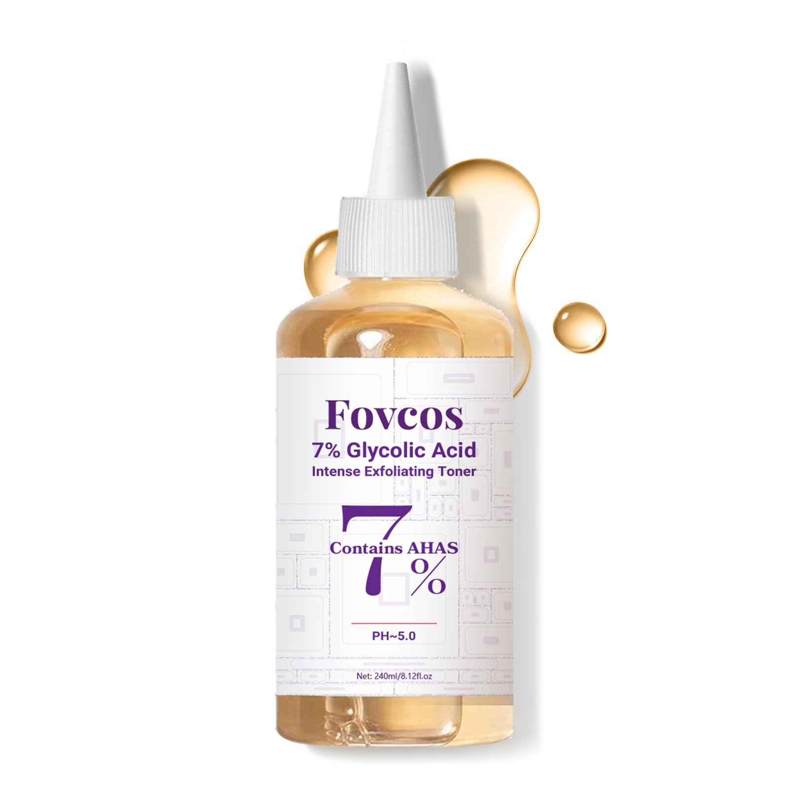 7% Glycolic Acid Exfoliating Toner, Exfoliating Skin Care Facial Toner, Improves Texture, Reduces Breakouts Pores and Fine Lines, Suitable for All Skin Types