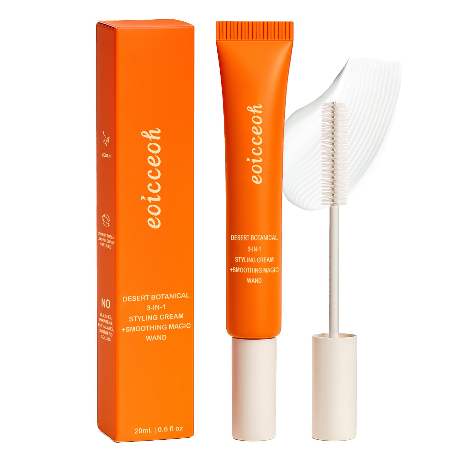 Hair Styling Cream, Desert Botanical 3-In-1 Styling Cream & Taming Wand - Smooth Frizz, Tame Flyaways, Style Edges, Versatile & Portable, for Styling Natural Beautiful Hair Radiant - 0.6 oz