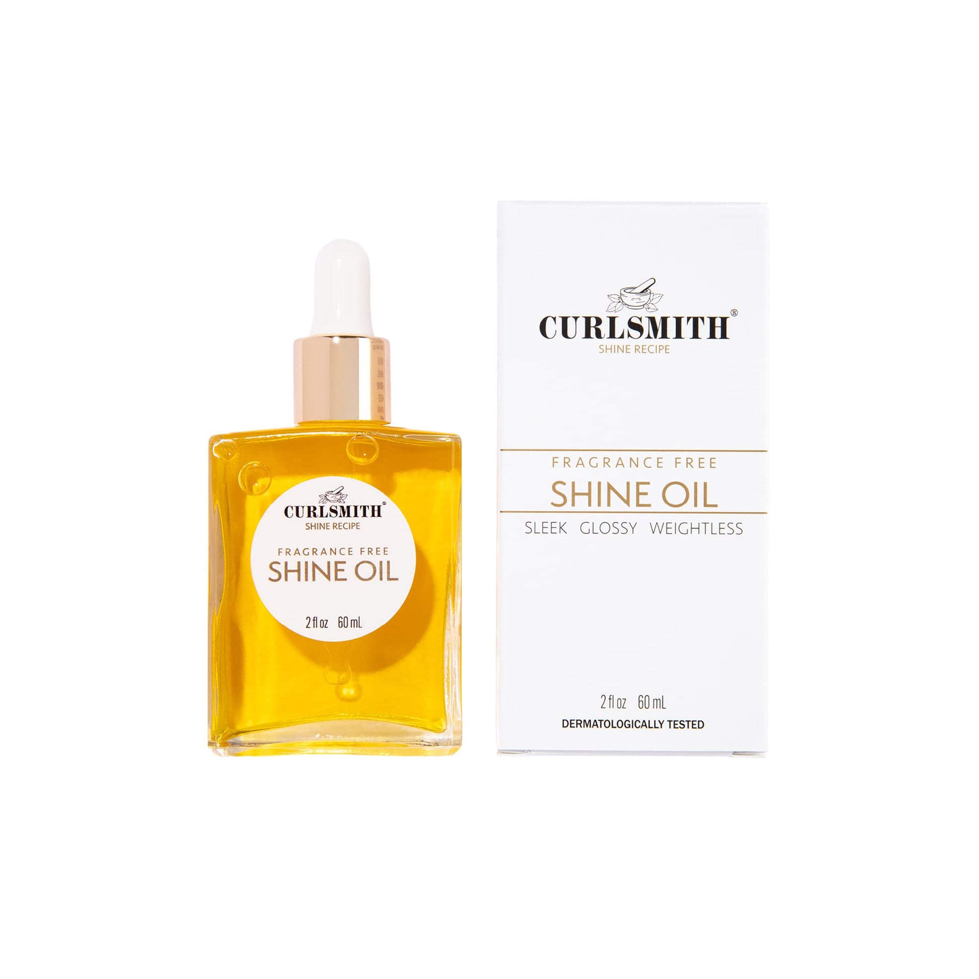 CURLSMITH Shine Oil, Sensitive, Fragrance Free, for All Curl and Hair Types, Vegan, 2 fl oz