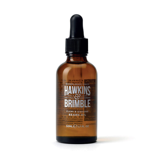 Hawkins & Brimble - Beard Oil for Men, 50ml - Promotes Beard Growth Oil for Grooming, Styling, Softener, Repair and Nourishing - Argan and Olive oil - Beard Care Routine with Shea Butter and Vitamin E