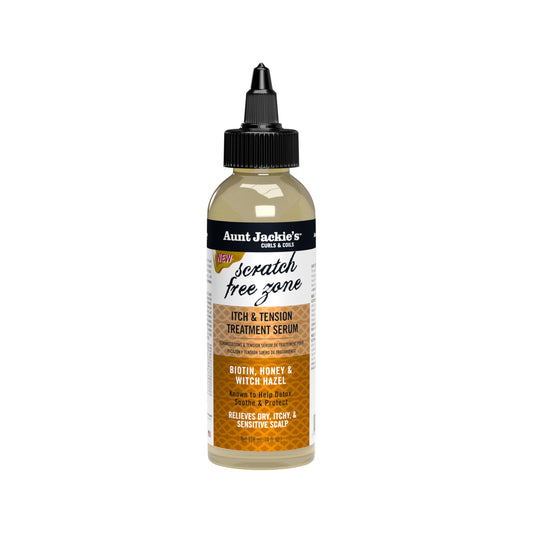 AUNT JACKIE'S Braid + Twist Collection Scratch Free Zone Itch & Tension Treatment Serum Relieve Dry, Itchy Scalp with Witch Hazel, Biotin, and Honey 4 fl oz