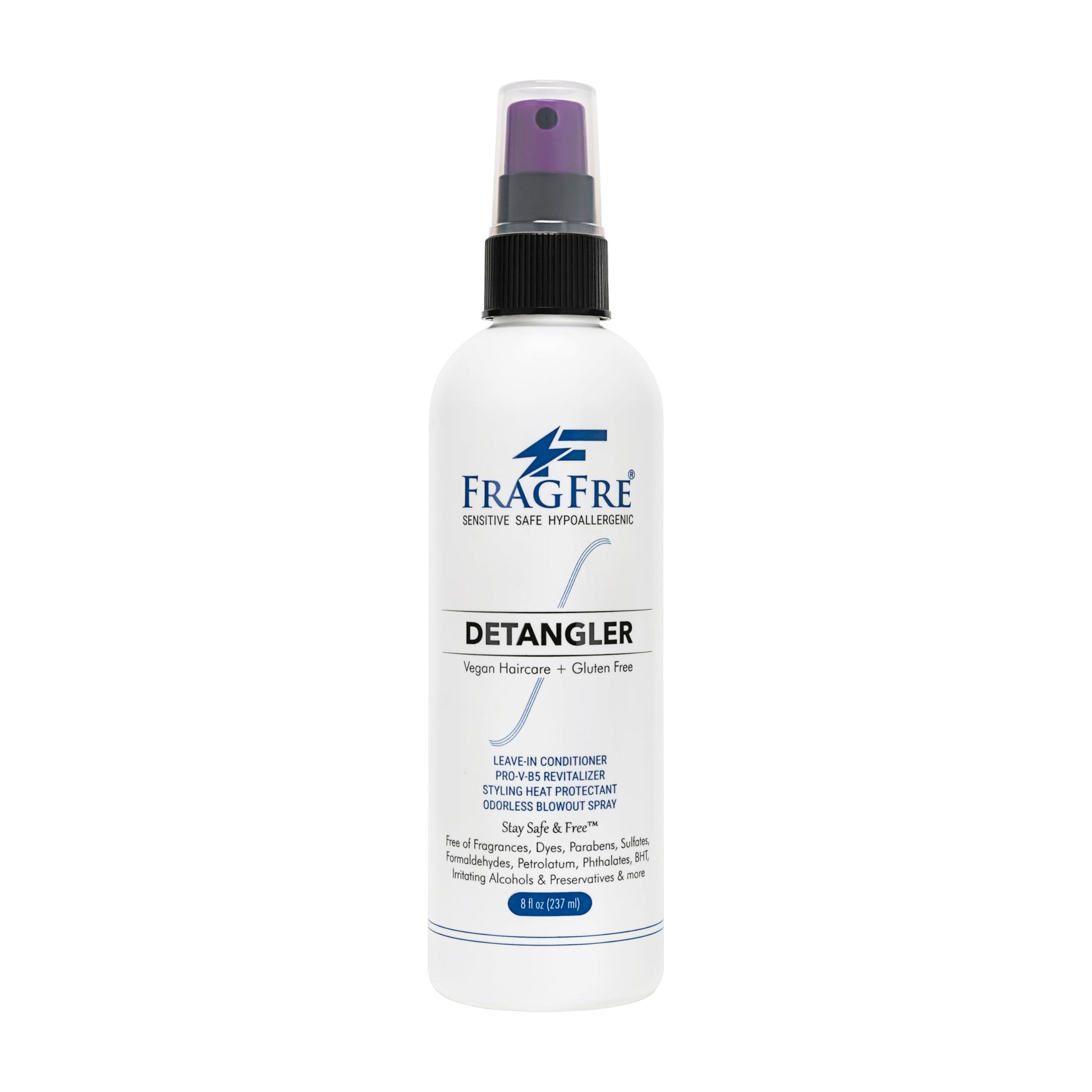 Hair Detangler Spray, 8 oz - Leave in Conditioner for Sensitive Skin and Scalp - Styling Heat Protectant Spray - Gluten Free Vegan Cruelty Free