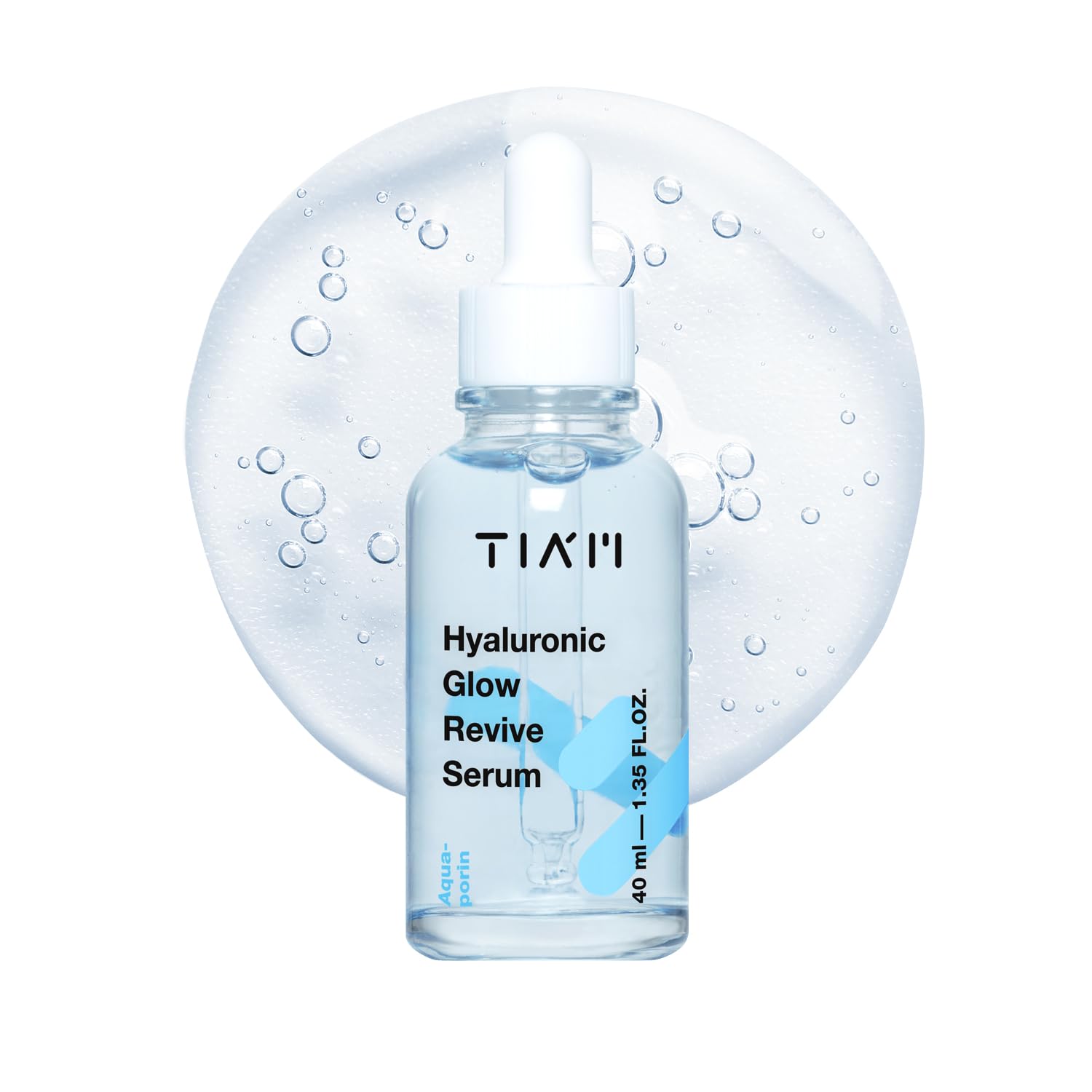 TIA'M Hyaluronic Glow Revive Serum, 1.35 fl oz, Lightweight & Non-Sticky Face Serum for Deep Hydration and Calming, Ideal for Dry, Dehydrated Skin, Korean Skin Care