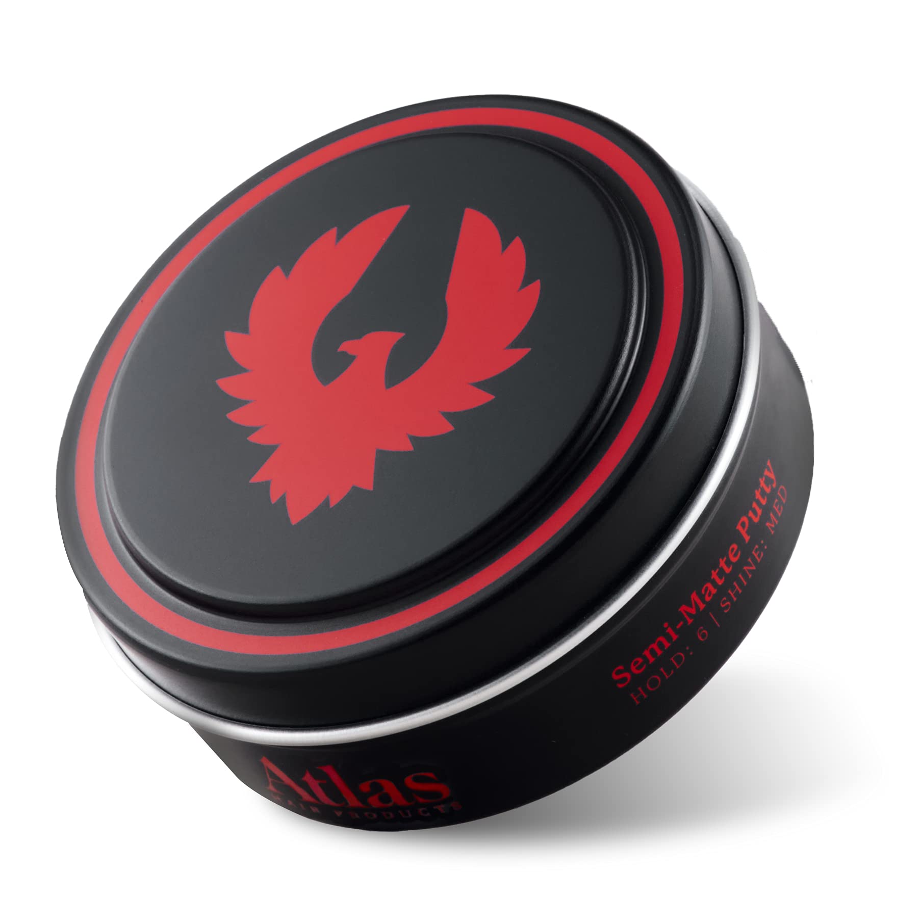 Atlas Pomade for Men, Semi-Matte, All day hold, Volumizing Hair Styling Product, Medium Hold, Low Shine Clay and Pomade Hybrid, For All Hair Types, Water Soluble, Hair Paste, 2.4oz, Pack of 1