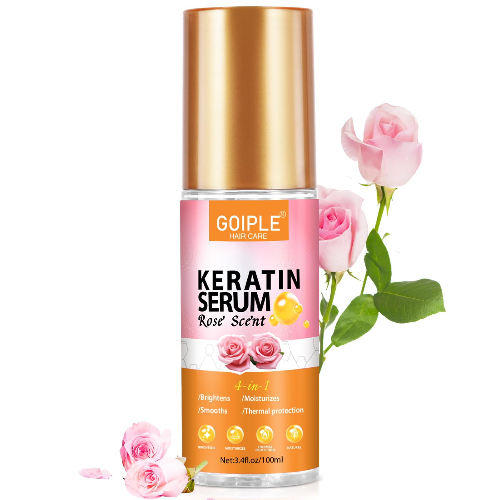 Keratin Protein Hair Serum Keratin Styling & Moisturizing Oil - Anti Frizz Control Nourishes & Repair Keratin Hair Serum Oil for Dry Damaged Hair Heat Protectant Serum for Shine Prevent Hair Burns