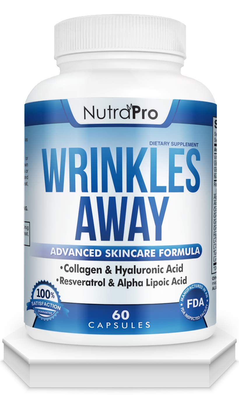 NutraPro Anti Wrinkle and Ageless Skin Vitamins - Dermal Repair Complex for Skin Repair with Collagen & Resveratrol & Alpha - Lipoic Acid & Hyaluronic Acid Supplement to Renew Skin