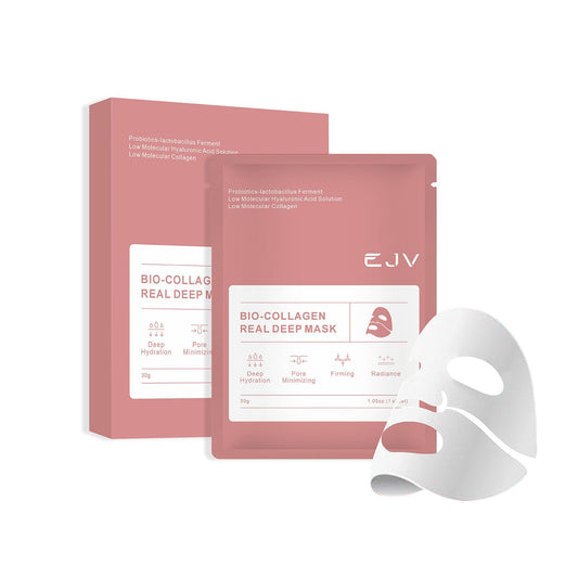 Bio-Deep Collagen Face Mask, Overnight Deeply Hydrate, Korean-style Ultimate Skincare, Suitable for Ladies' Delicate Skin Care, Pore Minimizing, Firm Skin (4PCS)