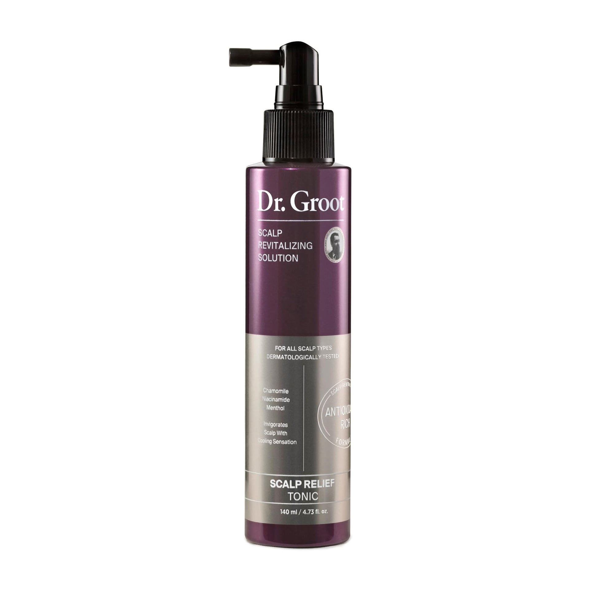 Dr. GROOT Scalp Relief Tonic, Korean Hair Care with Chamomile, Niacinamide, Menthol, Rosemary Oil, Moisturizing Biotin Spray, Antioxidant Formula, for Dry Scalp, Kbeauty Scalp Revitalizing Solution