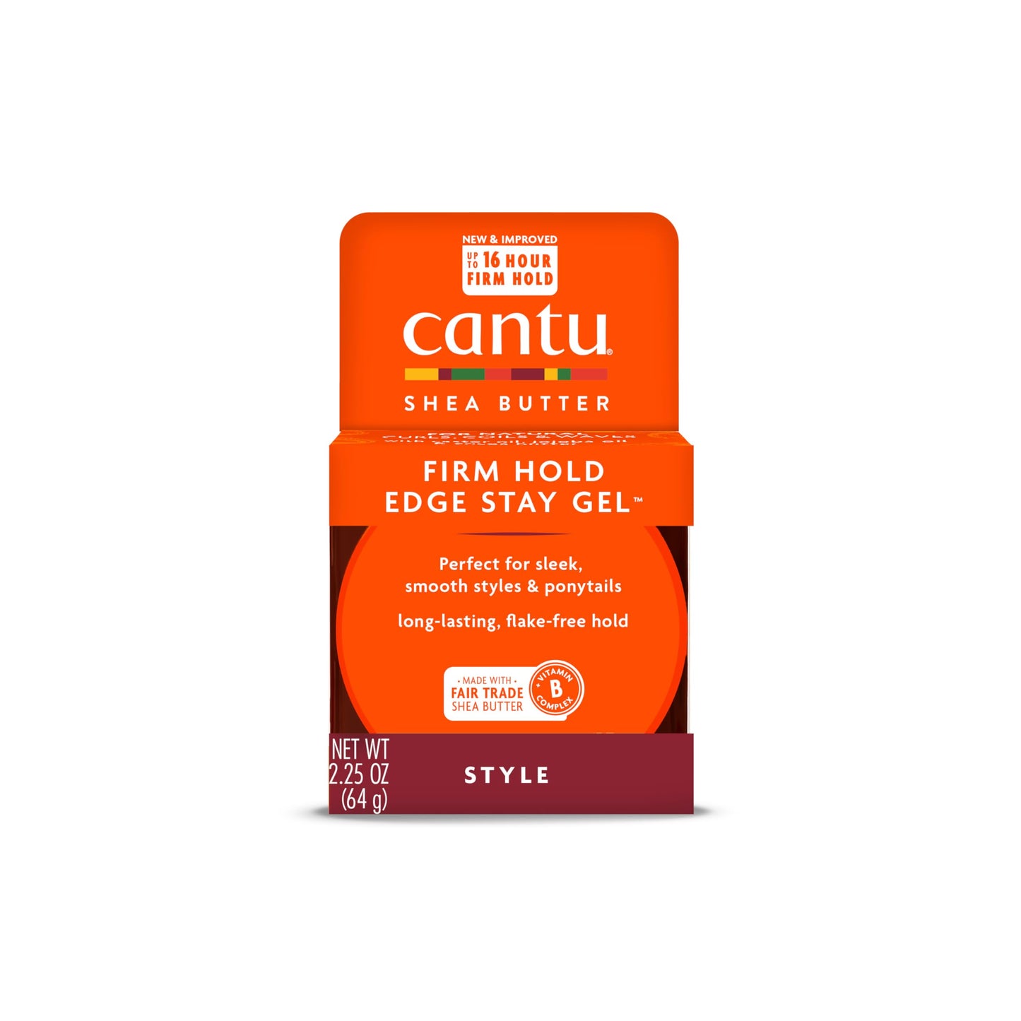 CANTU Extra Hold Edge Stay Gel with Shea Butter, 2.25 oz