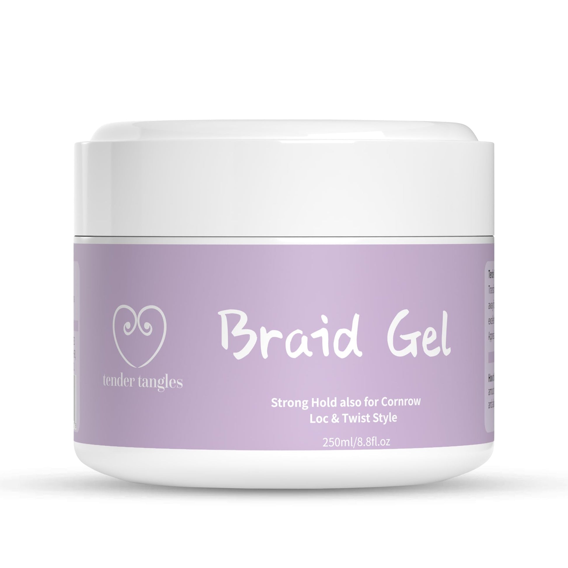 Braid Gel for Cornrow, Loc and Twist Style, Strong Hold, Aleo Vero scent 8.8 Fl.oz