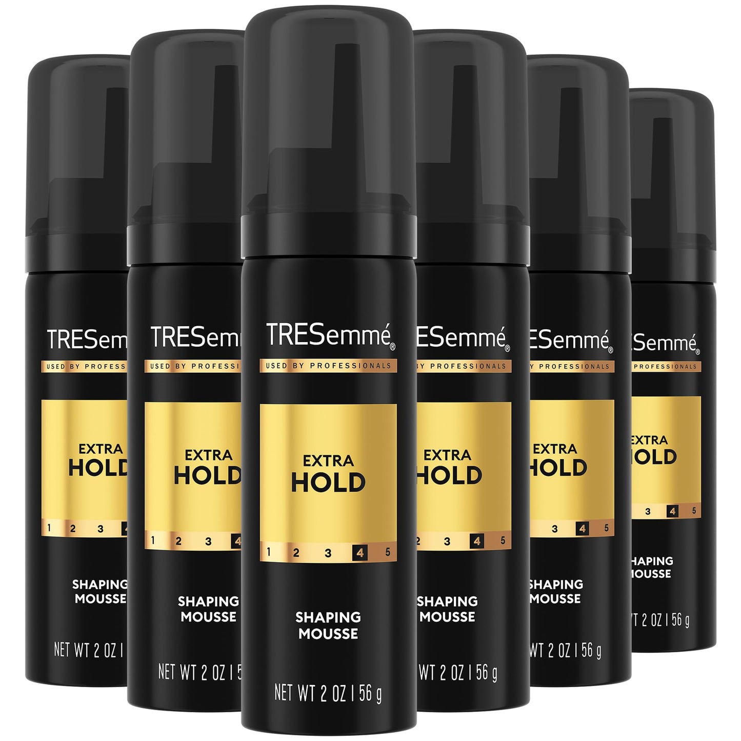 TRESEMME Shaping Mousse, Travel-Size, Extra Hold 6-Pack Moisturizing Hair Mousse for Sculpting, 24H Frizz Control, 2 Oz Ea