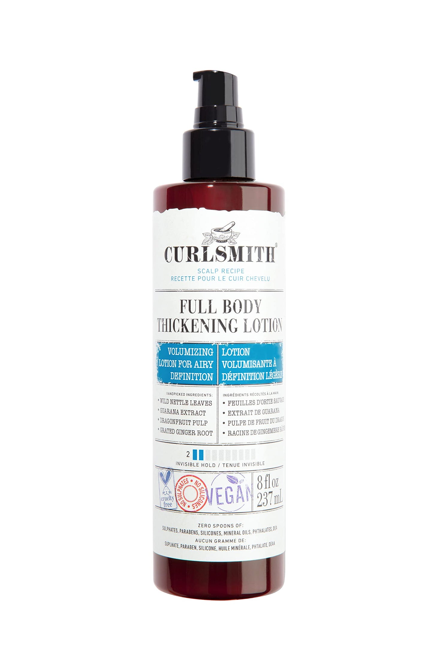 CURLSMITH Full Body Thickening Lotion - Instant Volume for All Hair and Curl Types, Vegan (237ml/8 fl oz)