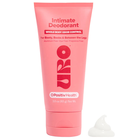 O Positiv URO Intimate Whole Body Deodorant Cream Dermatologist Tested, Hypoallergenic, Non-irritating, Aluminum Free, Unscented, Dries Clear Odor & Moisture Control, Anti-Chafing 3 Oz Tube