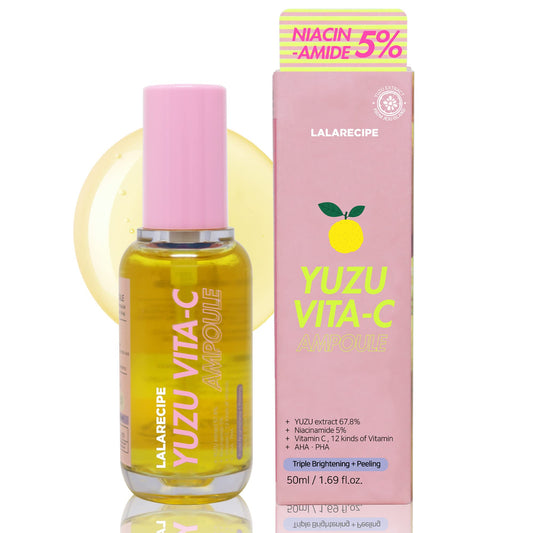 Yuzu Vita C Brightening Ampoule Korean Vitamin C Face Serum with 67.8% Yuzu Extract, Niacinamide, Arbutin Lightweight Hydrating Vegan Skincare for Daily Use (50ml/ 1.69 fl oz)