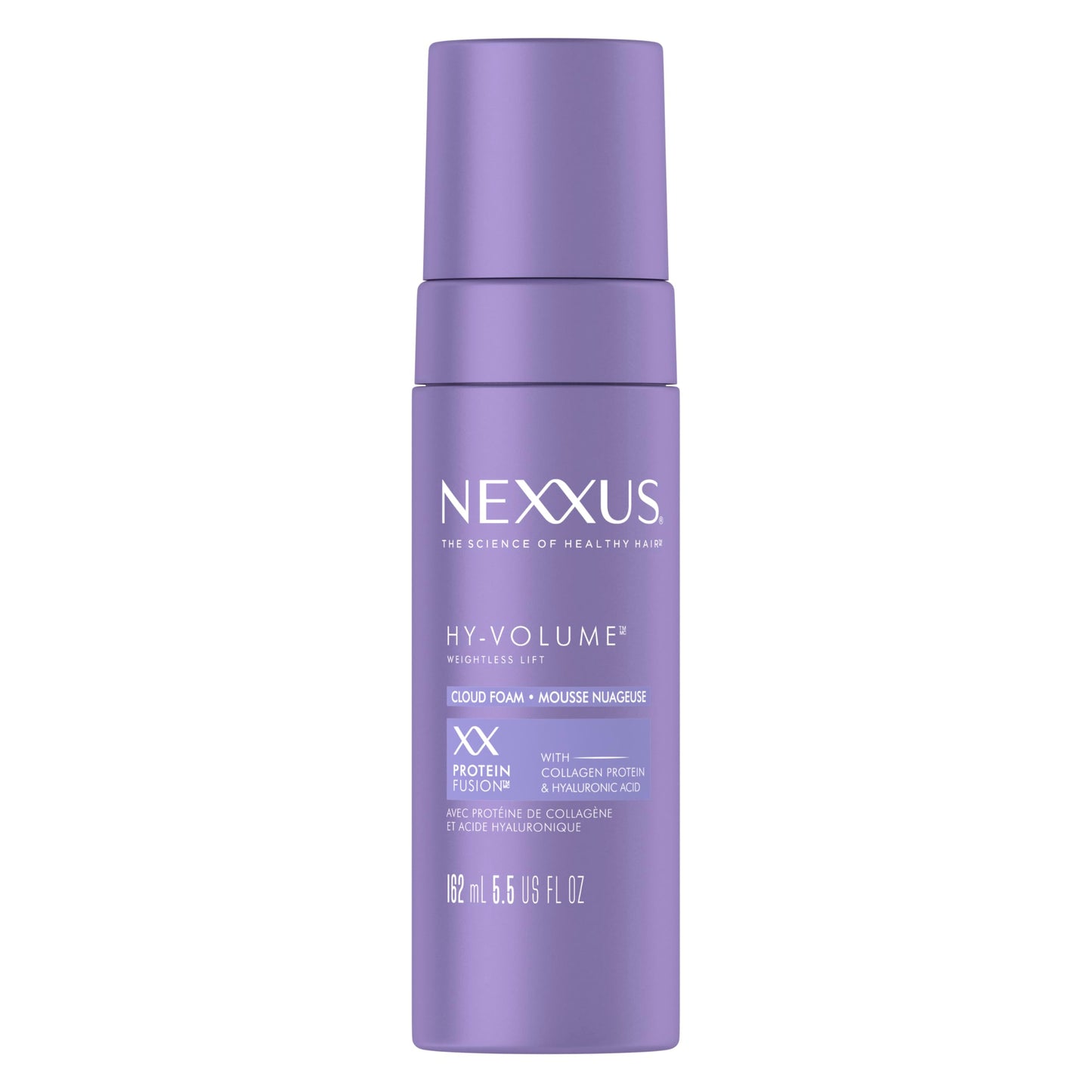 NEXXUS Hy-Volume Weightless Lift Cloud Foam Treatment for Flat & Limp Hair, 48 Hours Volume, ProteinFusion with Collagen & Hyaluronic Acid, 5.5 fl oz