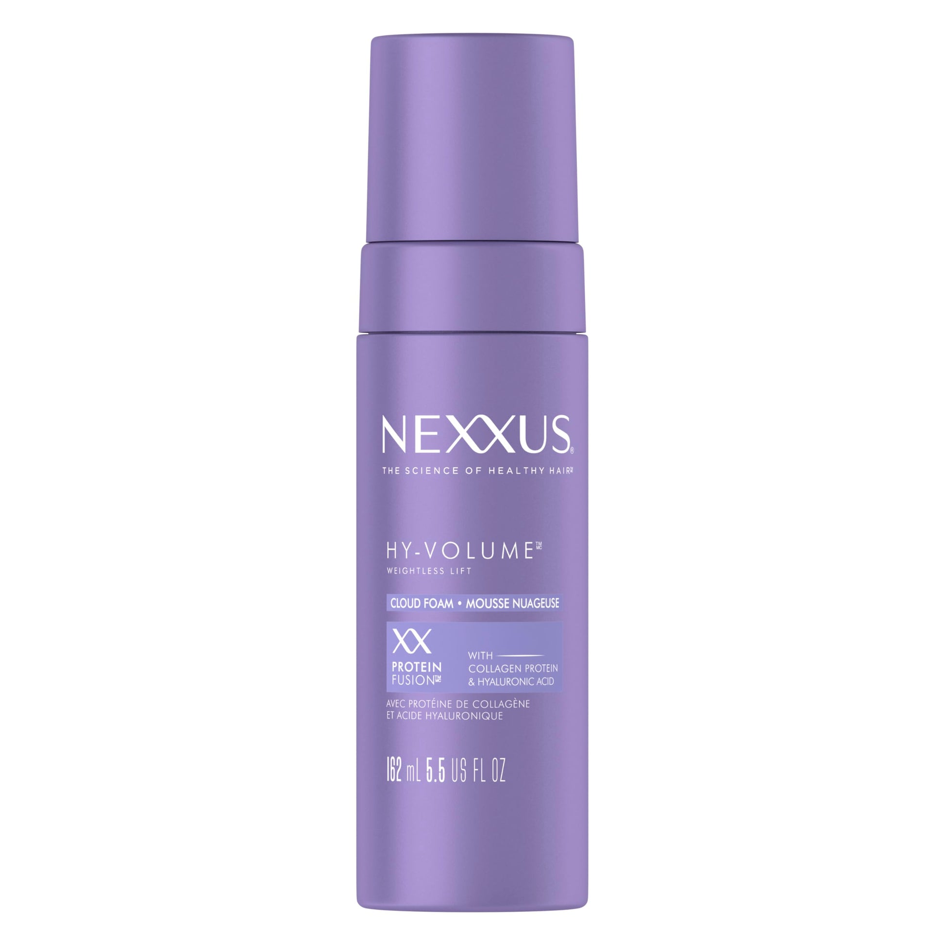 NEXXUS Hy-Volume Weightless Lift Cloud Foam Treatment for Flat & Limp Hair, 48 Hours Volume, ProteinFusion with Collagen & Hyaluronic Acid, 5.5 fl oz