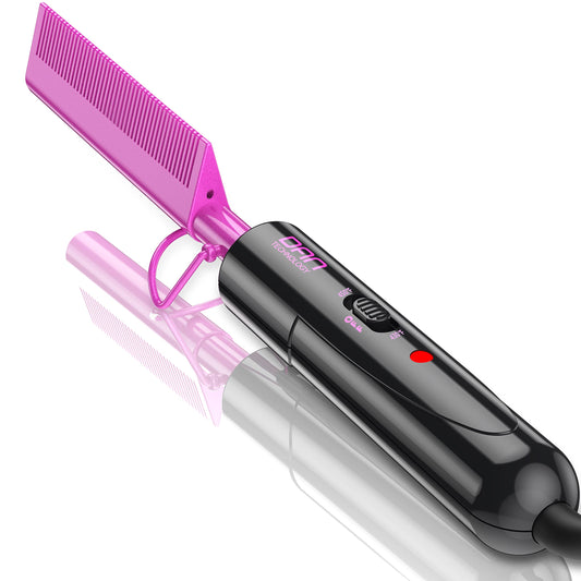 DAN Technology Dual Voltage Ceramic Pressing Comb - 450¡F Fast Heating Mini Straightener for Lace Front Wigs and Black Women's Hair