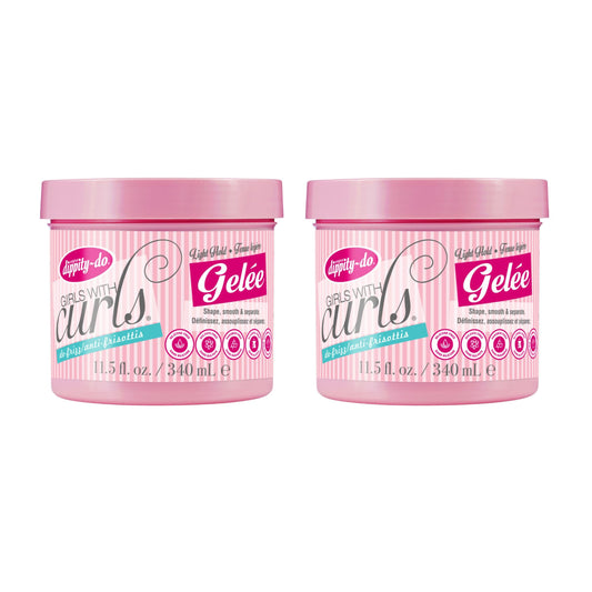 Dippity Do Girls with Curls Light Hold Gelee, Shape, Smooth & Separate Curls, Formulated with Aloe, Vitamin E & Wheat Protein, Frizz-Free, Never Crunchy, Curly Hair Gel For Women, 2 Pack