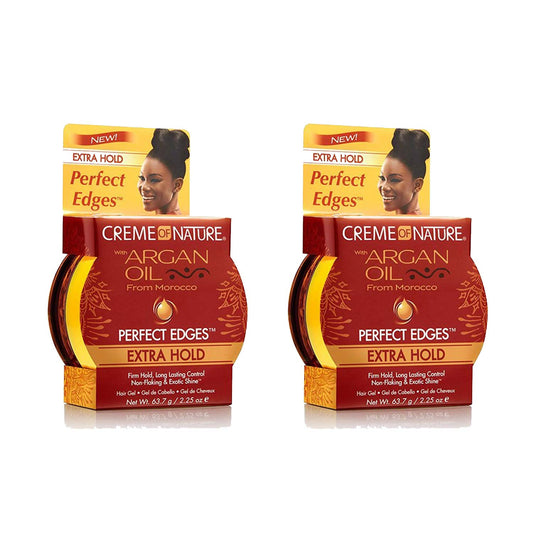 Creme Of Nature Argan Oil Perfect Edges Extra Hold 2.25 Ounce (66ml) (2 Pack)