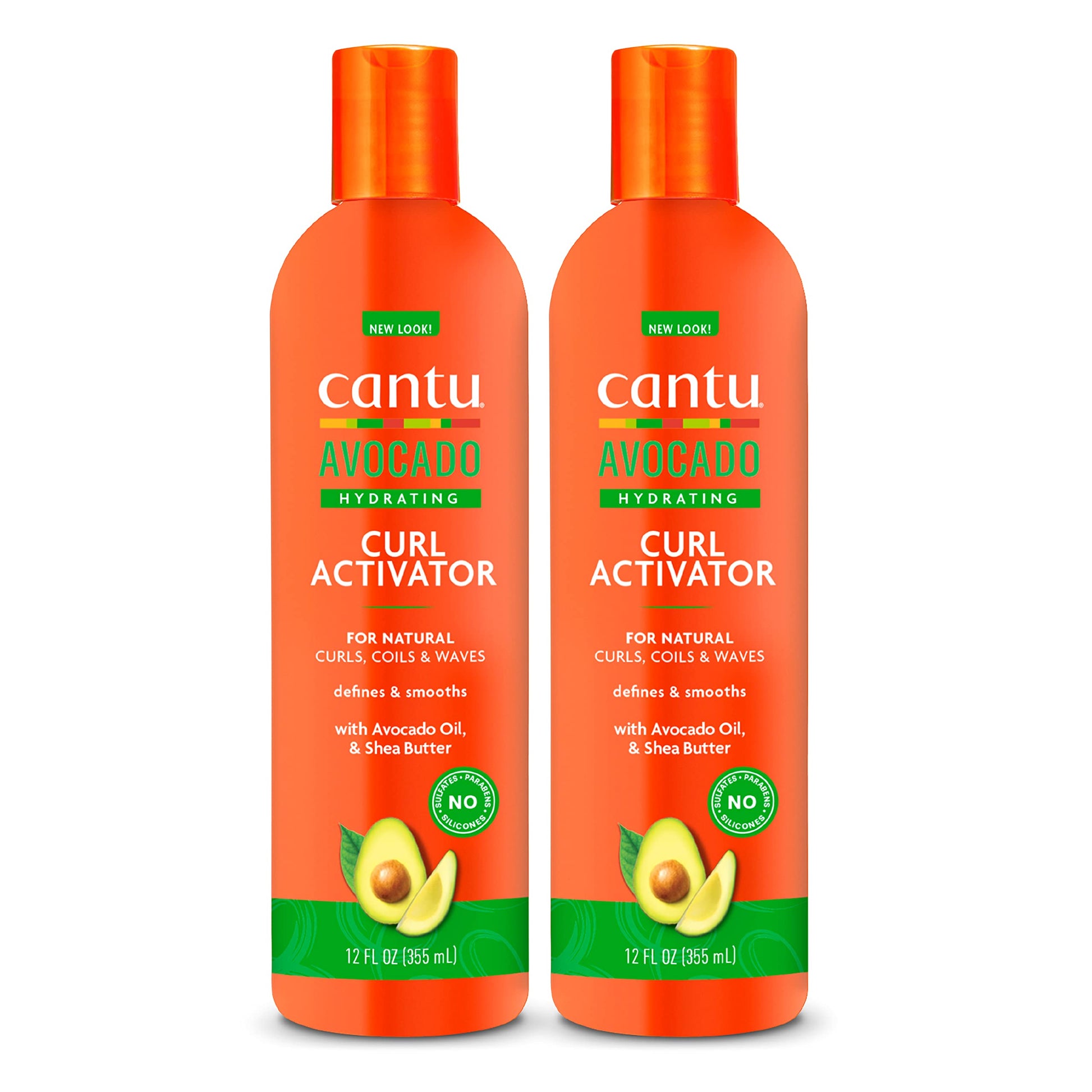 CANTU Avocado Hydrating Curl Activator Cream with Pure Shea Butter, 12 oz (Pack of 2)