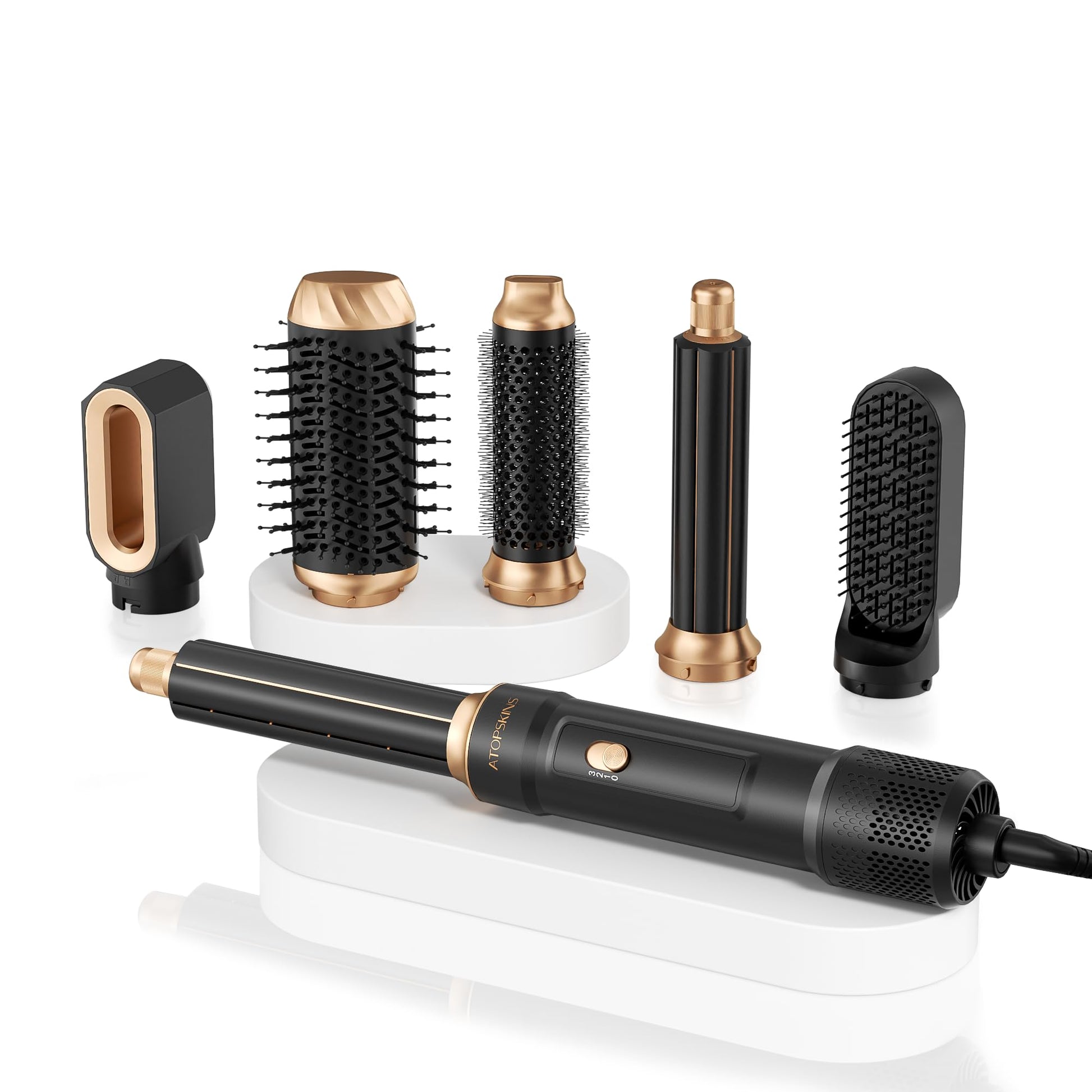 6 in 1 Blow Dryer Brush & Hot Air Brush, Negative Ion Hair Styler Set, 1000W Hot Air Styler for Auto Curling, Fast Drying, Straightening, Volumizing, Hair Styling Tools Gift for Women