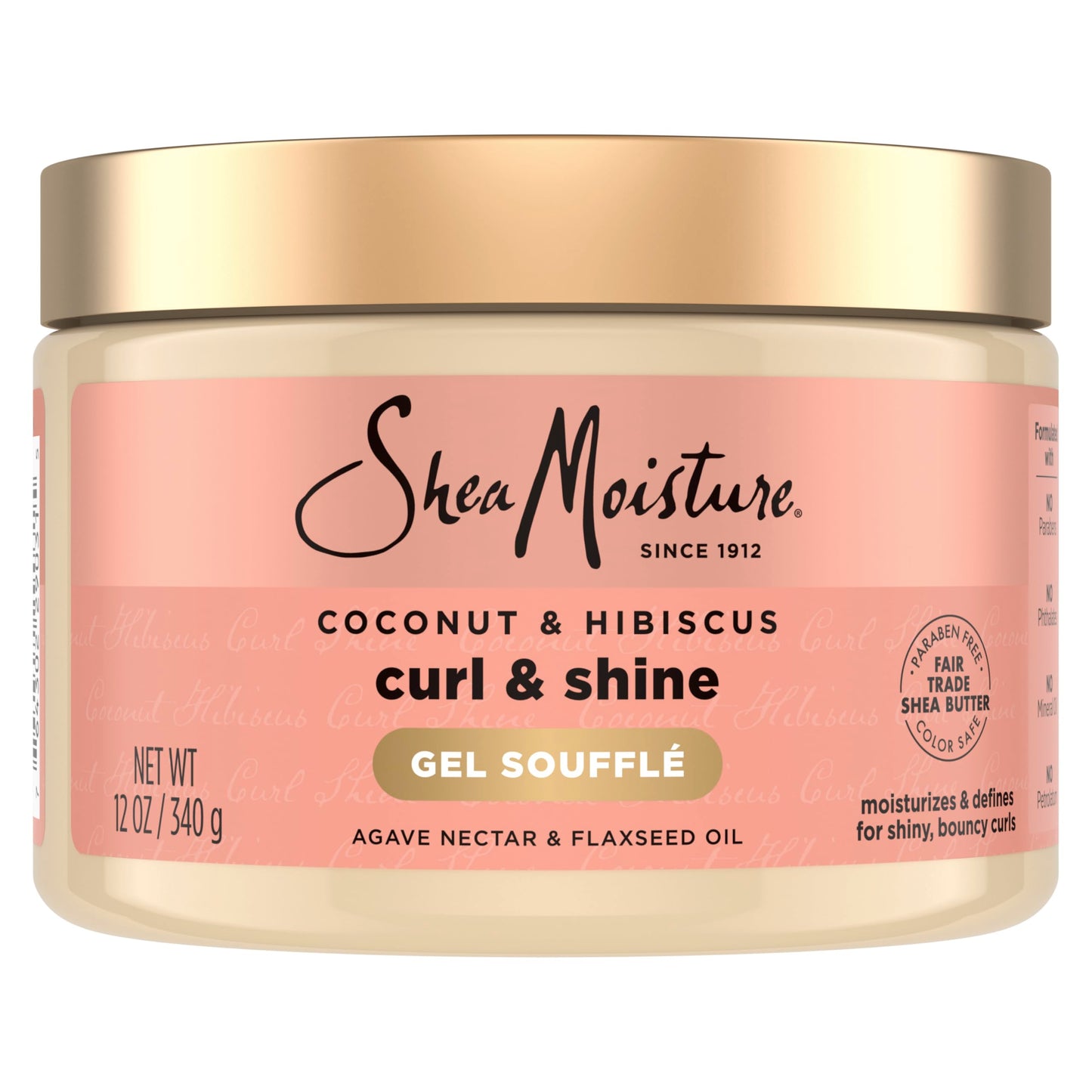 SheaMoisture Curling Gel Souffle Coconut and Hibiscus for Thick, Curly Hair to Moisturize and Protect Hair 12 oz