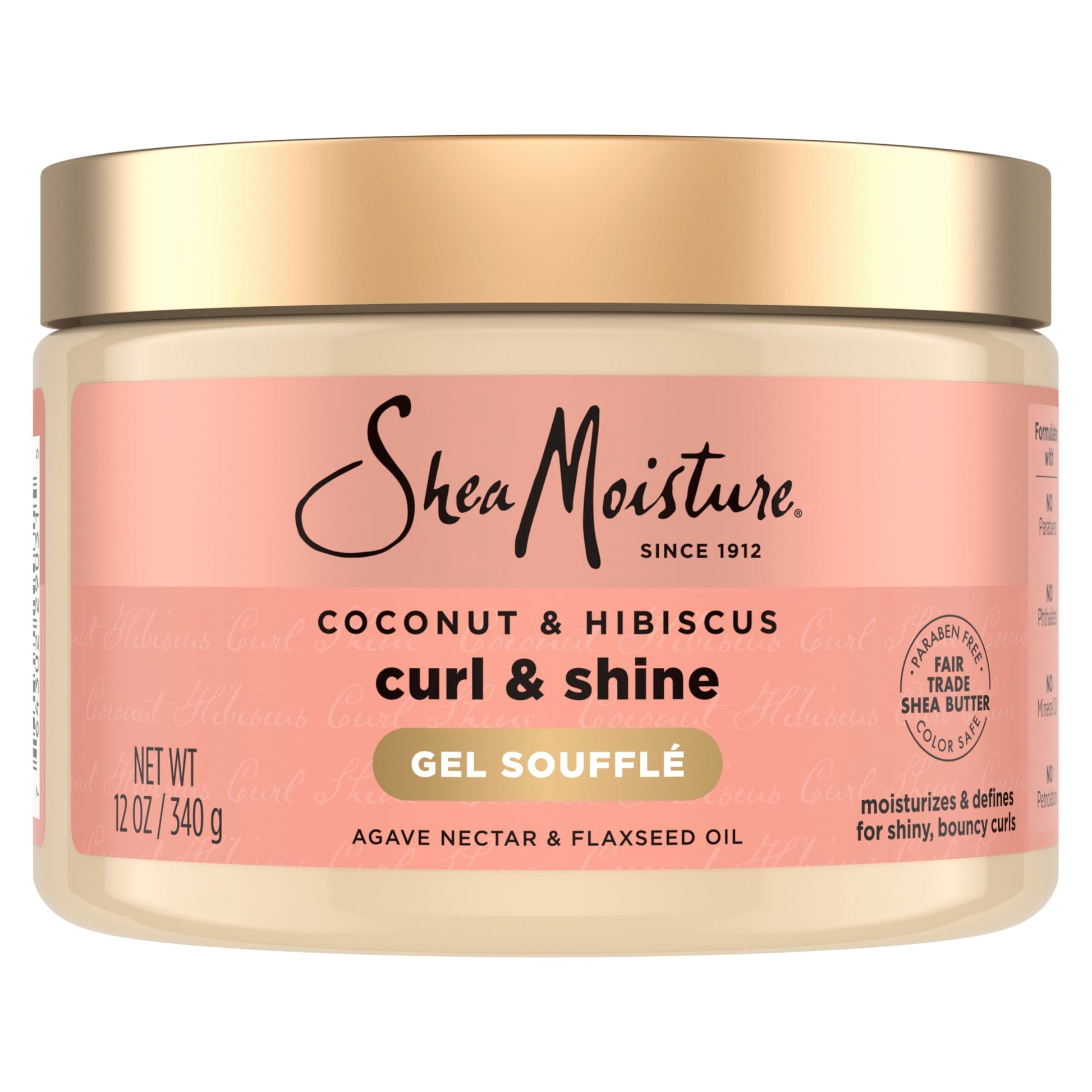 SheaMoisture Curling Gel Souffle Coconut and Hibiscus for Thick, Curly Hair to Moisturize and Protect Hair 12 oz