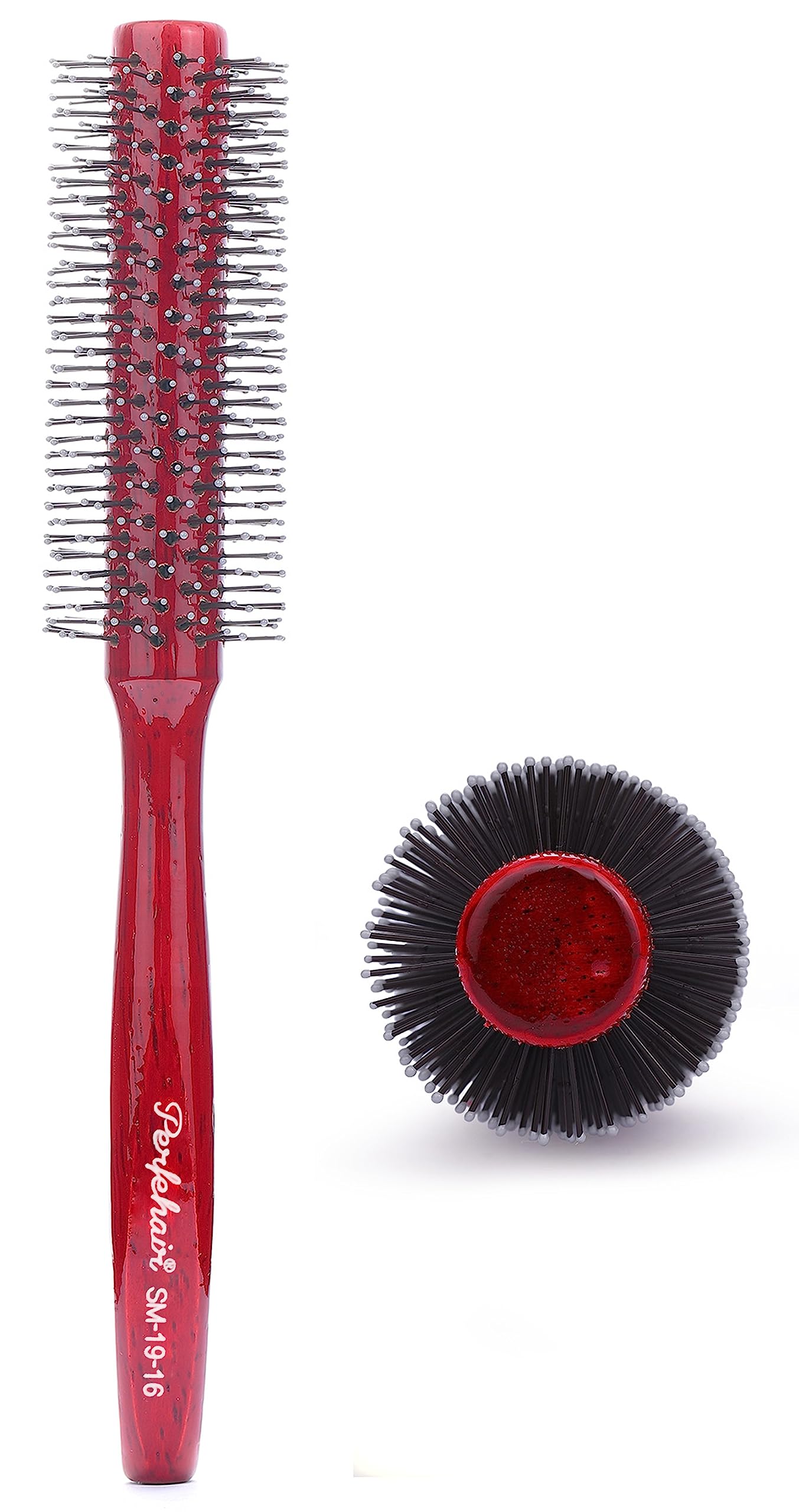 PERFEHAIR Small Round Hair Brush for Blow Drying with Soft Nylon Bristles, 1.5 Inch, Roller Curling Styling Volume Hairbrush for Men and Women Short Thin Curly Hair