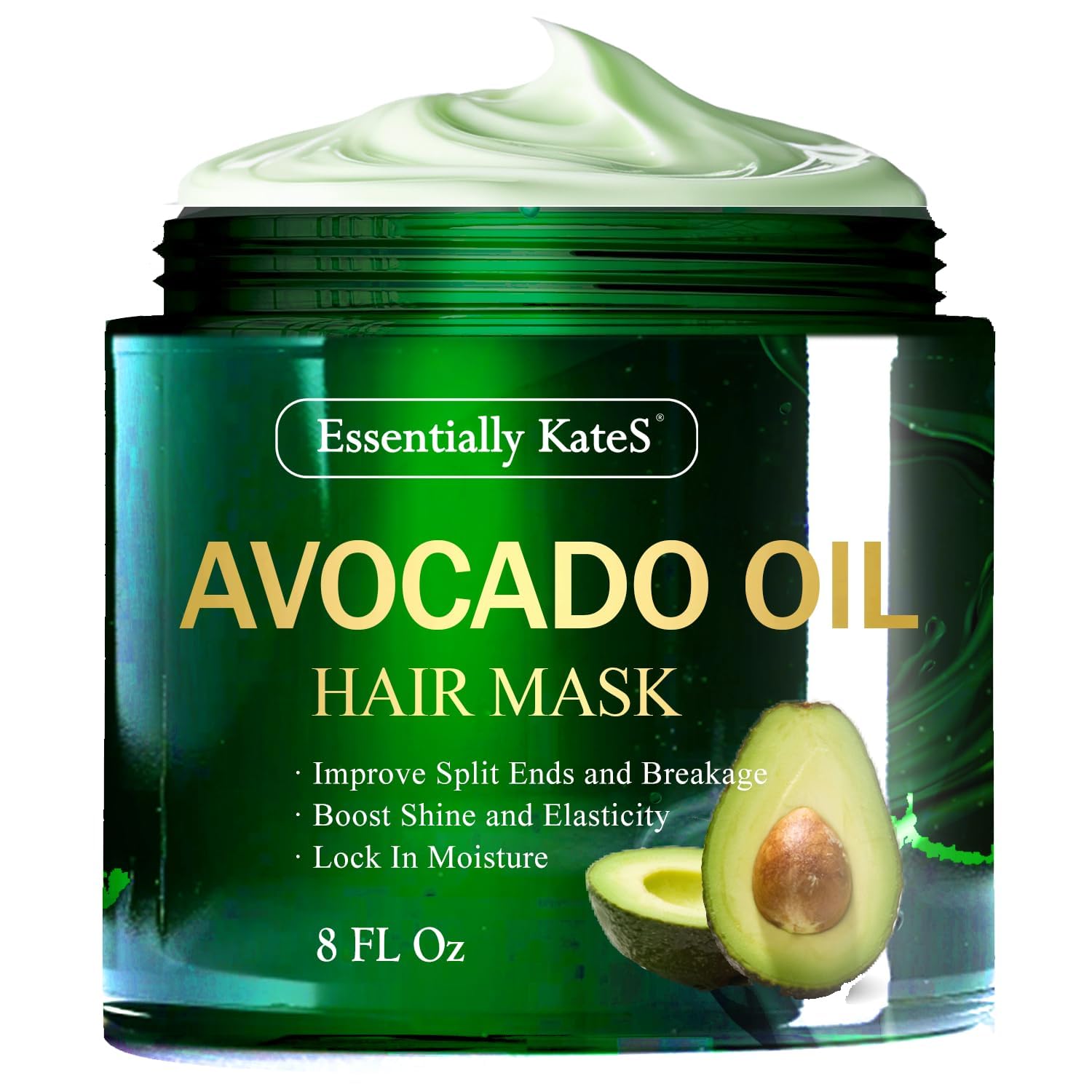 Avocado Oil Hair Mask 8 Fl Oz - 100% Pure Avocado Oil, Intensive Conditioning Treatment, Texture Styling, Protective Mask, Natural Ingredients